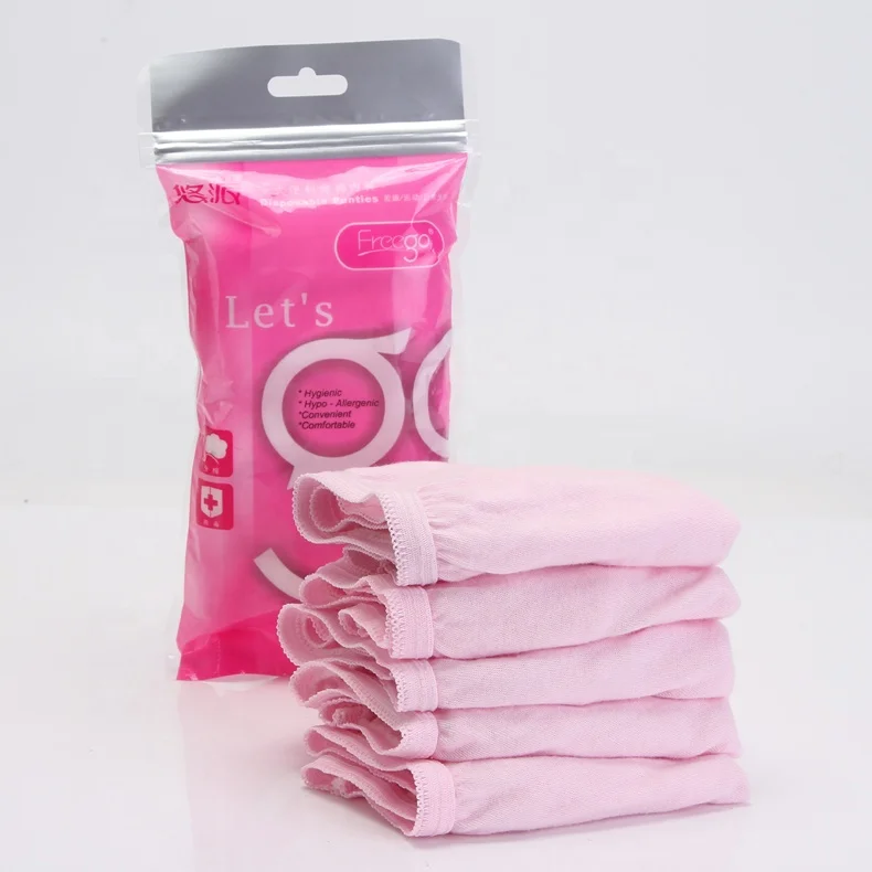 OEM Service One off lady disposable cotton underwear with high quality disposable panties 5pcs/bag