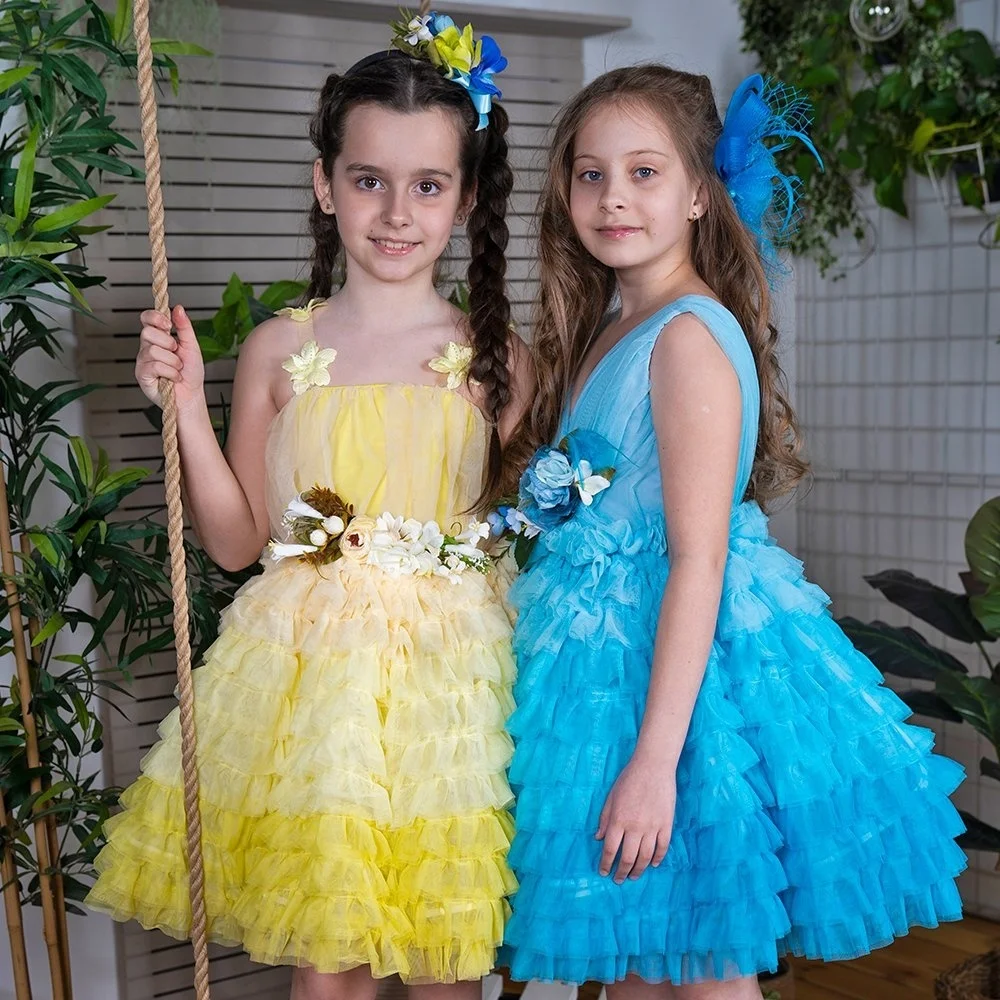 High Quality Wholesale Summer Casual Princess Kids Ball Gown Flower Dresses For Girls Of 10 Year Old