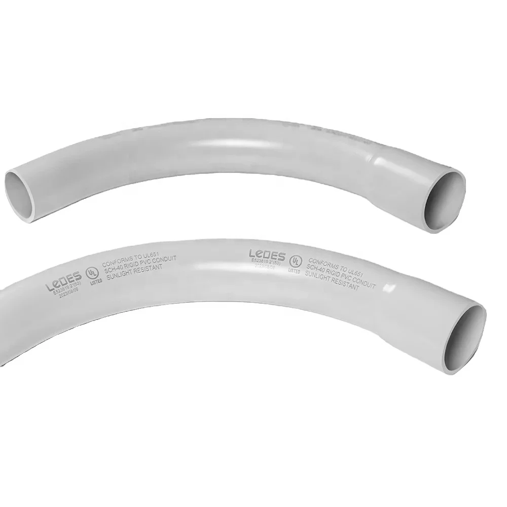LeDES Electrical Fitting UL Standard 4-Inch PVC Conduit fitting Reliable China Factory for 90 Degree PVC Elbow NEMA TC-3