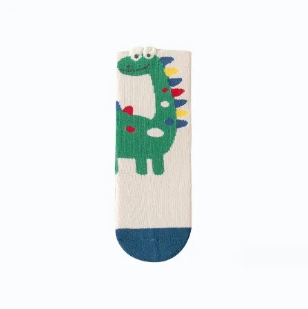 Wholesale Thick Cartoon Dinosaur Children Boy Terry Socks Cute Custom Jacquard Crew OEM Warm Cotton Kids Socks