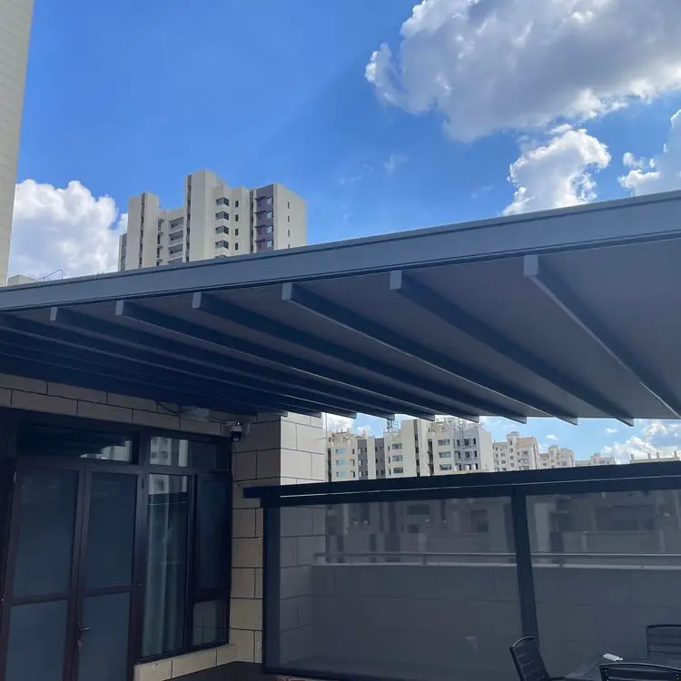 Retractable awning  waterproof motorized smart remote garden roof for outdoor