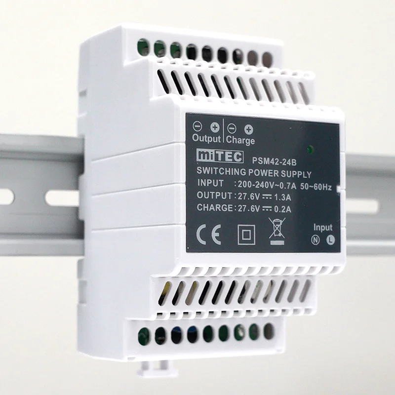 miTEC 60W Din Rail Switching Power Supply 12v 24v 13.8v 27.6v AC DC high efficiency with uninterruptible battery charge