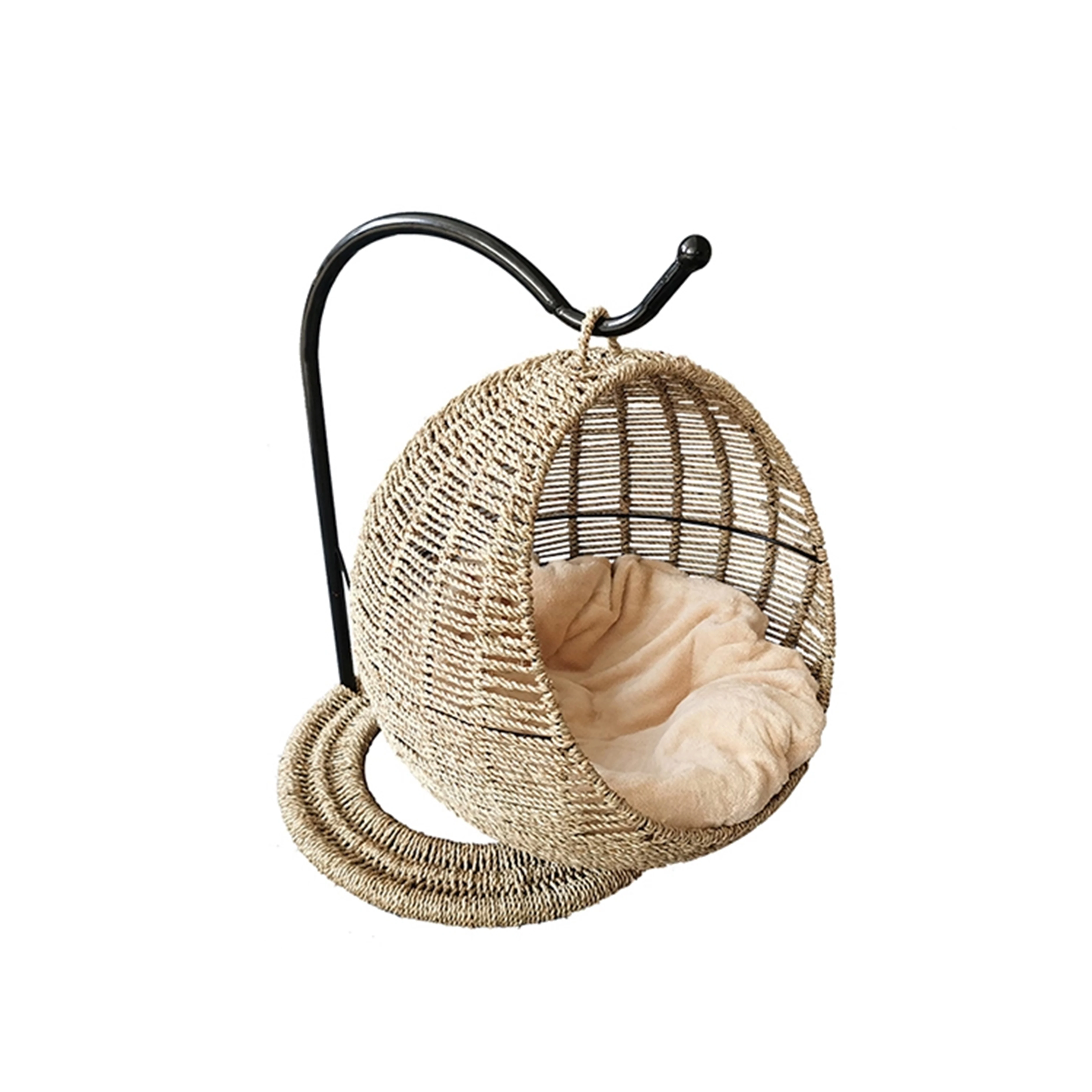 Fashion Pet Metal plastic rattan cat dog bed cat rattan swinging hanging chair bed