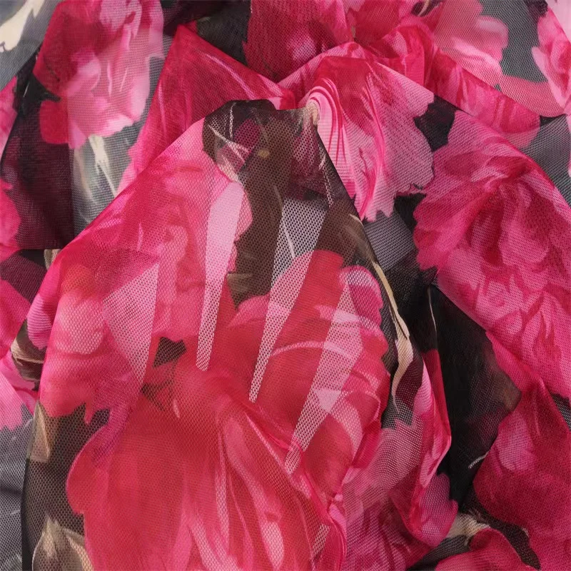 Custom Hot Sale Digital Printed Spandex Mesh Fabric With No MOQ
