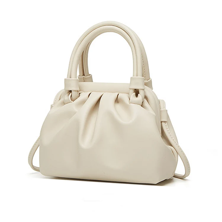 Популярная сумка-тоут на плечо для женщин, летняя маленькая плиссированная сумочка из искусственной кожи с полумесяцем, милая дизайнерская дамская сумочка для подмышек