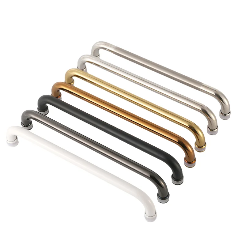 Kensharp Single Side Round Tube Shower Handle Stainless Steel Glass Door Pull Handle For Bathroom Mirror Finish