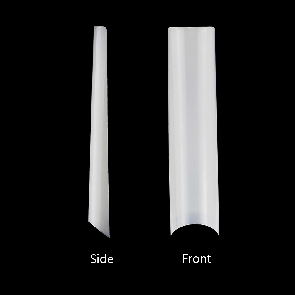 Square Straight Nail Tips Non C Curve Natural Flat Nail Tips 504pcs Transparent Straight Nail Tips Non C Curve