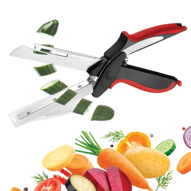 Detachable 6-in-1 Kitchen Scissors with Cutting Board Fruit Vegetable Meat Cutter Bottle Opener Fish Scale Scraper Food Shears