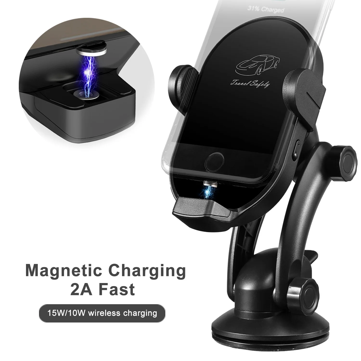 Flexible Qi wireless car charger Trending products new arrivals car wireless charger phone holder For car dashboard