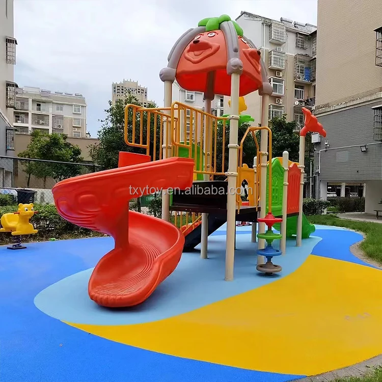 Factory sale kindergarten sports park children slide outdoor playground equipment plastic tube slides for kids