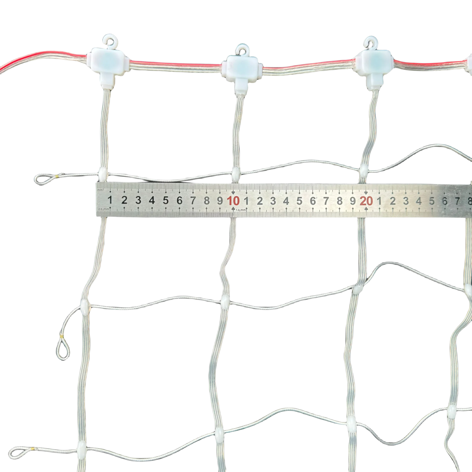 DC12V 100mm Pitch Addressable WS2812B RGB Smart LED Flexible Seed Flexible Matrix Grid Screen Lights P67 Clear Wire 1M wide