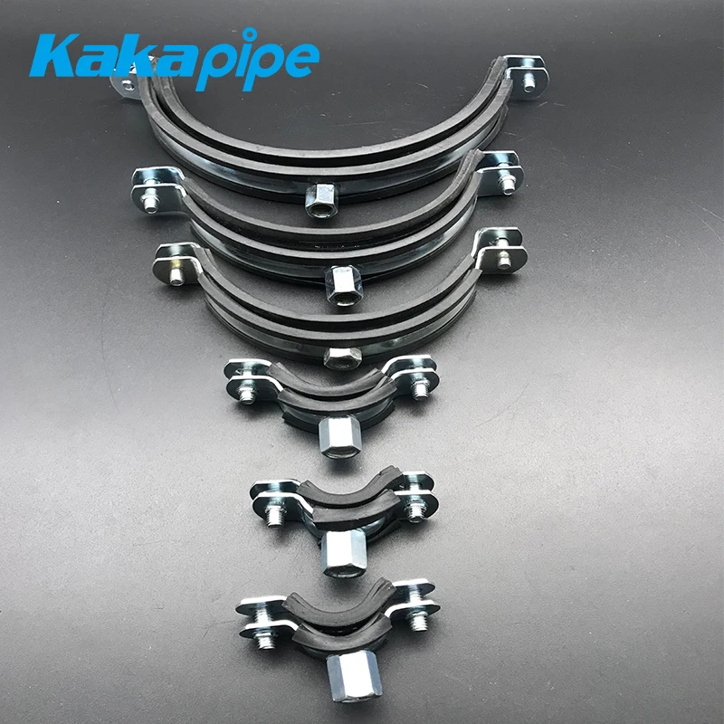 Manufacture Supplier m8 m10 epdm Rubber Pipe Clamps with Two Sides