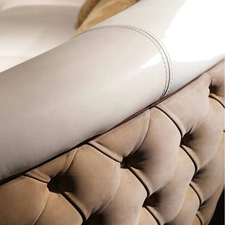 Sassuolo modern luxury curved interior salon sofa leather upholstery living room sofa