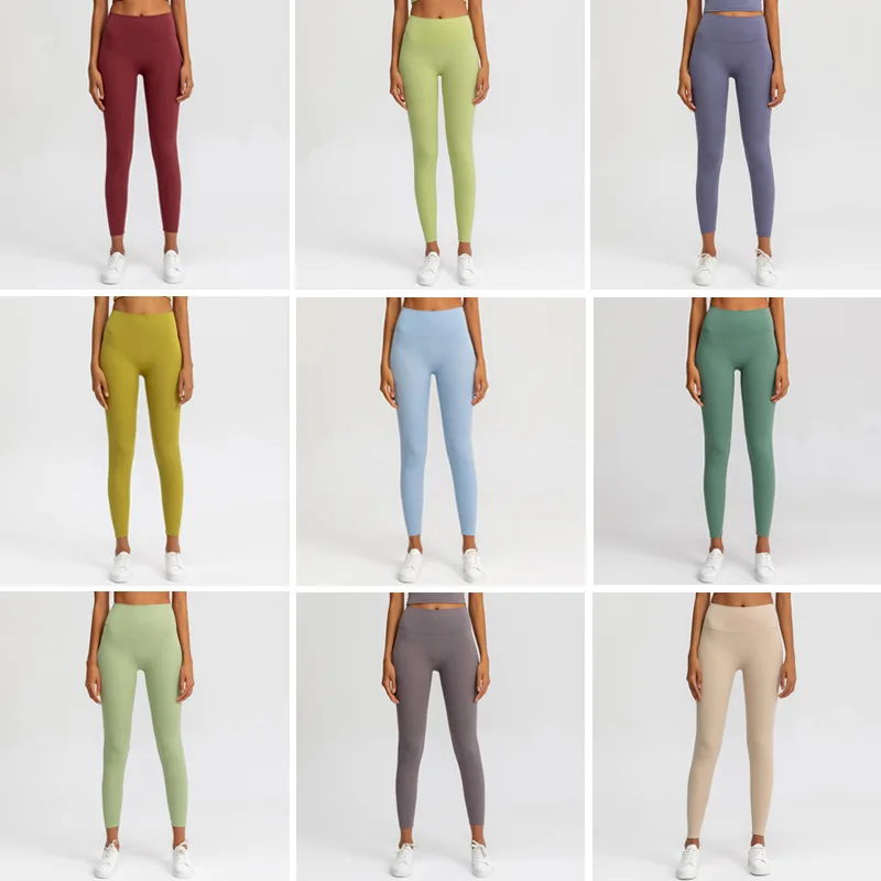 Wholesale Sportswear Women Yoga Leggings Autumn Nude Yoga Pants for Women High Waist Hip Stretch Fitness Pants