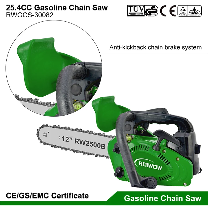 25.4CC 2-Stroke Gasoline Chainsaw Mini Gas Power Chain Saw Wood Cutting Saws Machine Garden Tool Small Portable Petrol Chainsaws