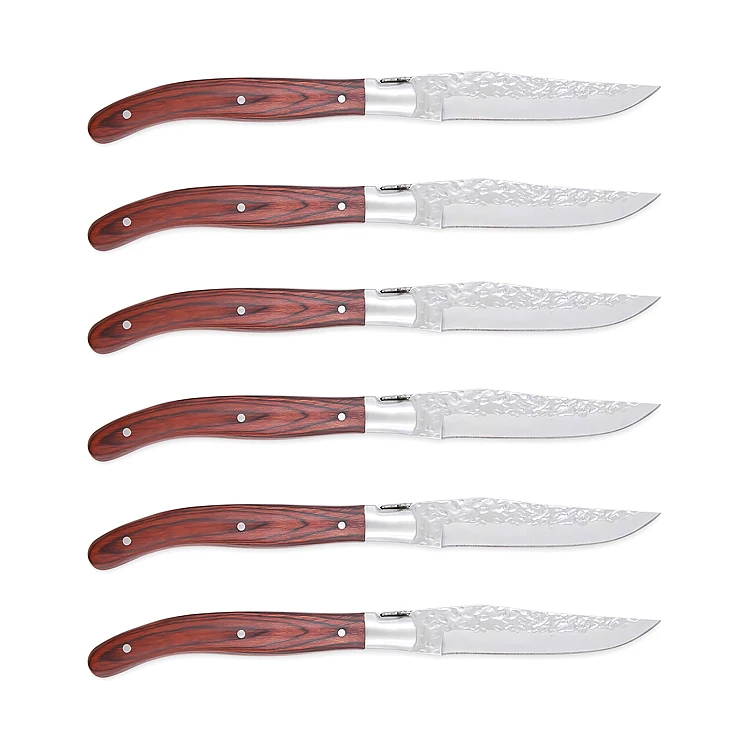 High Quality 4.5' Stainless Steel Steak Knife with Pakka Wood Handle Steak Knives Set