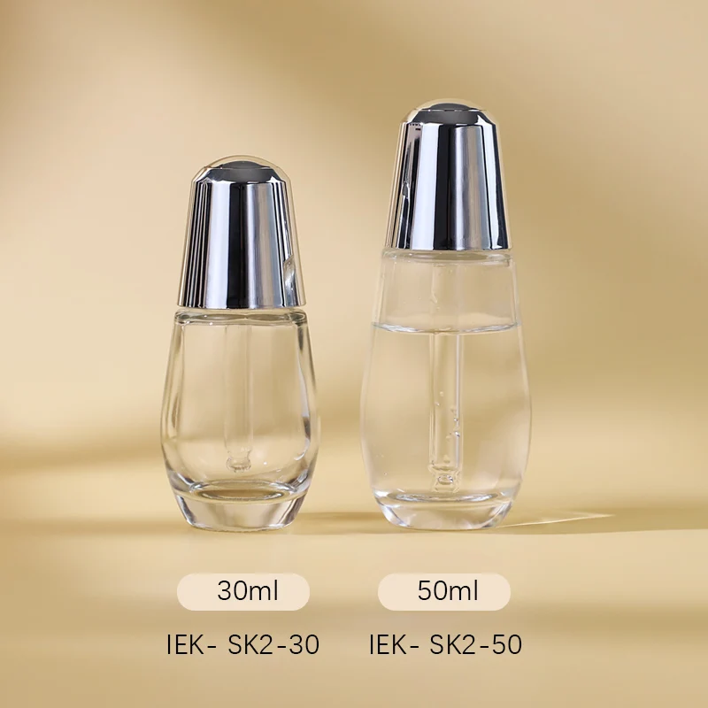 Hot sale 30ml 50ml amber empty glass bottles with aluminium gold cap