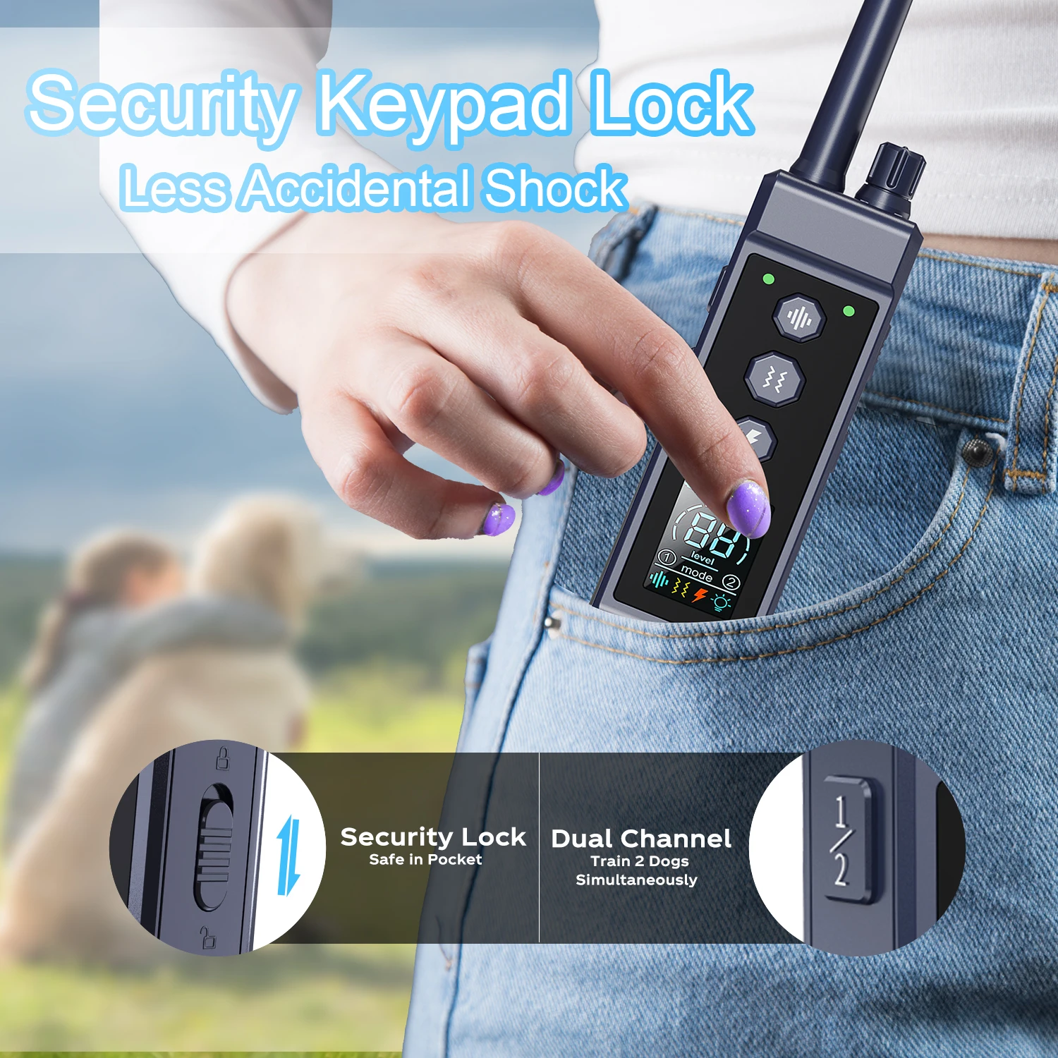 2024 Factory Wholesale Popular Turbo Boost Keypad Lock Remote Dog Training Collar IP67 4265 FT Control Range Sustainable