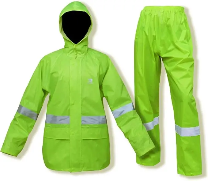 High Quality Raincoat Hivis Rain Jacket Waterproof Polyester Motorcycle Worker Pvc Full Rain Suit