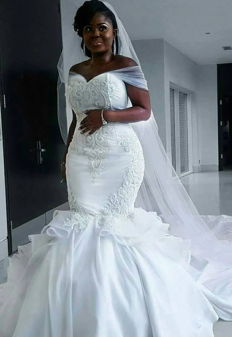 2024 African women plus size vestidos de novia illusion long sleeves sexy mermaid bridal gown wedding dress