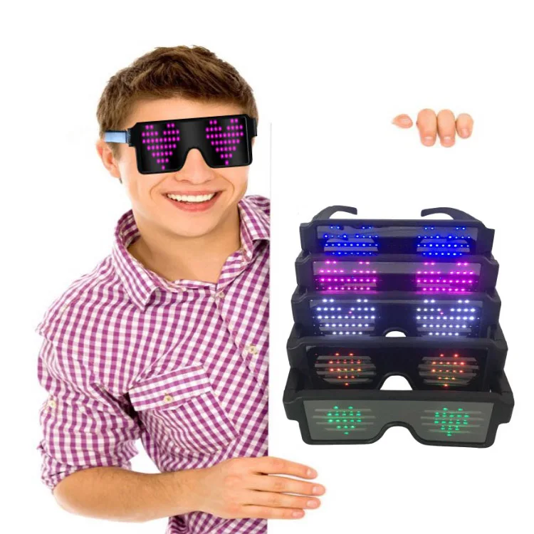 Fancy LED Light up Glasses 8 Dynamic Patterns Glowing Luminous Glasses