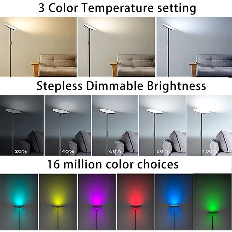 USB Port Led Floor Lamp Reading Smart Lighting Floor Lamp Home Simple Vertical RGB Floor Light