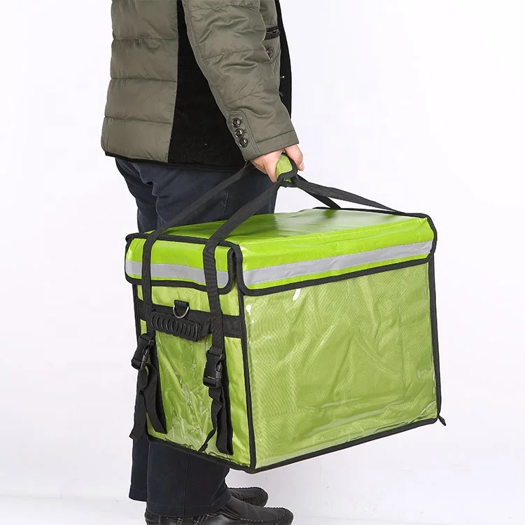 48L Insulated aluminium waterproof fast food pack pizza cooler delivery bag