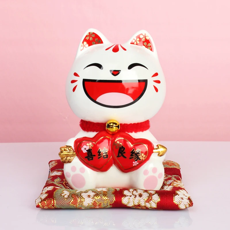 BONWILL Laughing Lucky Cats Cat Gold Money Decorations for Home Fathers Day Gifts for Best Wishes