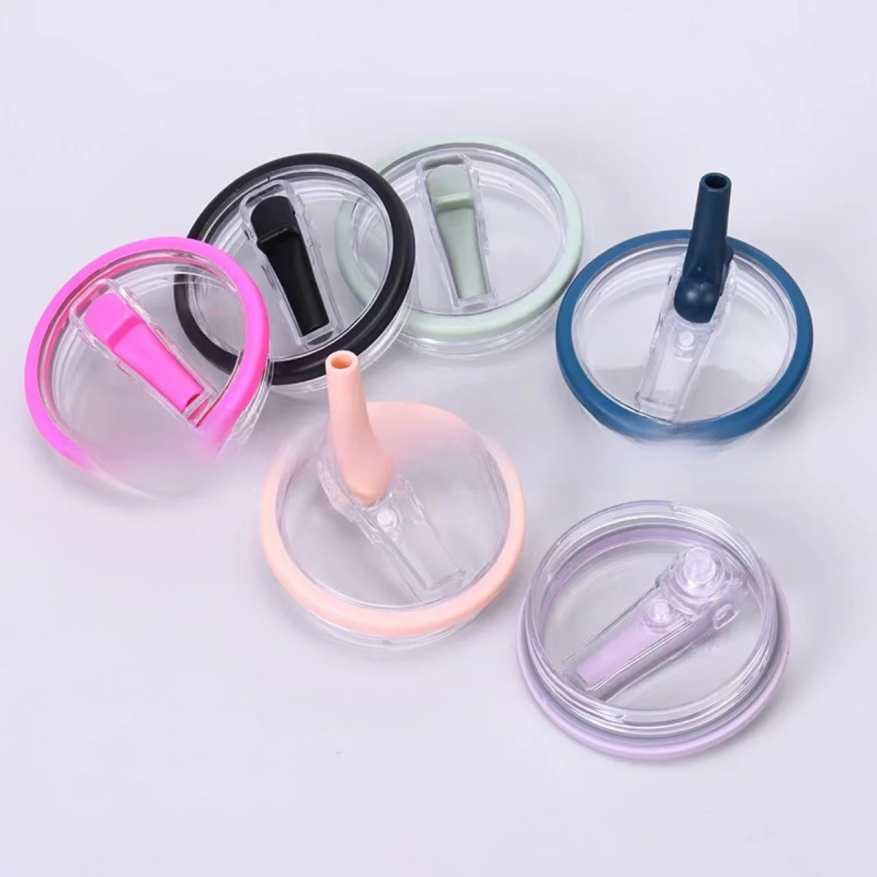 New Replacement Splash Resistant Spill Proof Straw Friendly Screw Top Car Cup Lid Leak Food For 40 Oz Glass Tumbler Covers