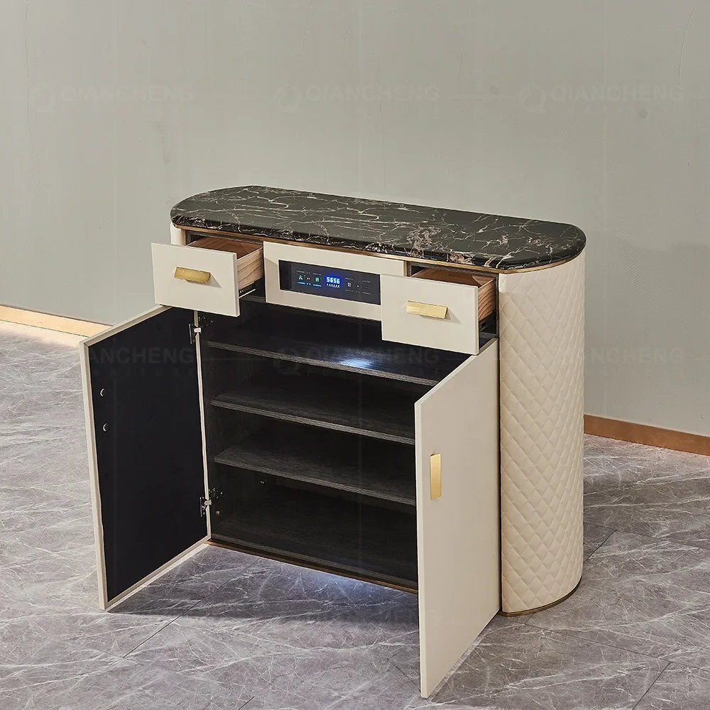 Modern shoes storage stainless steel cabinet home furniture marble luxury disinfection shoe cabinet