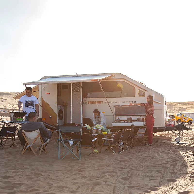 Agent 17ft Steel Frame 4X4 Motorhome Small Trailers Off Road Camping Equipment with Triple Bunk Parking Electric Brake
