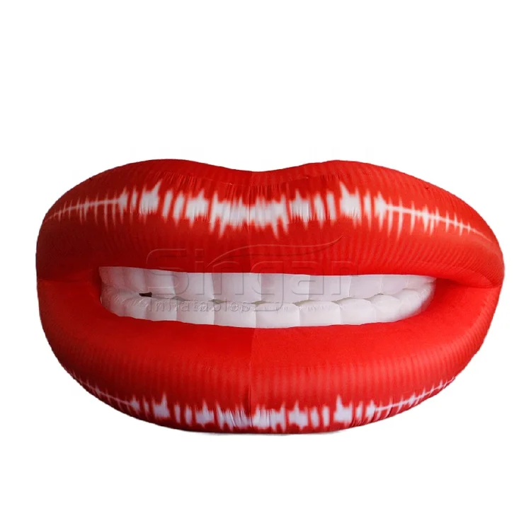 Sexy red giant inflatable mouth model inflatable lip for advertising