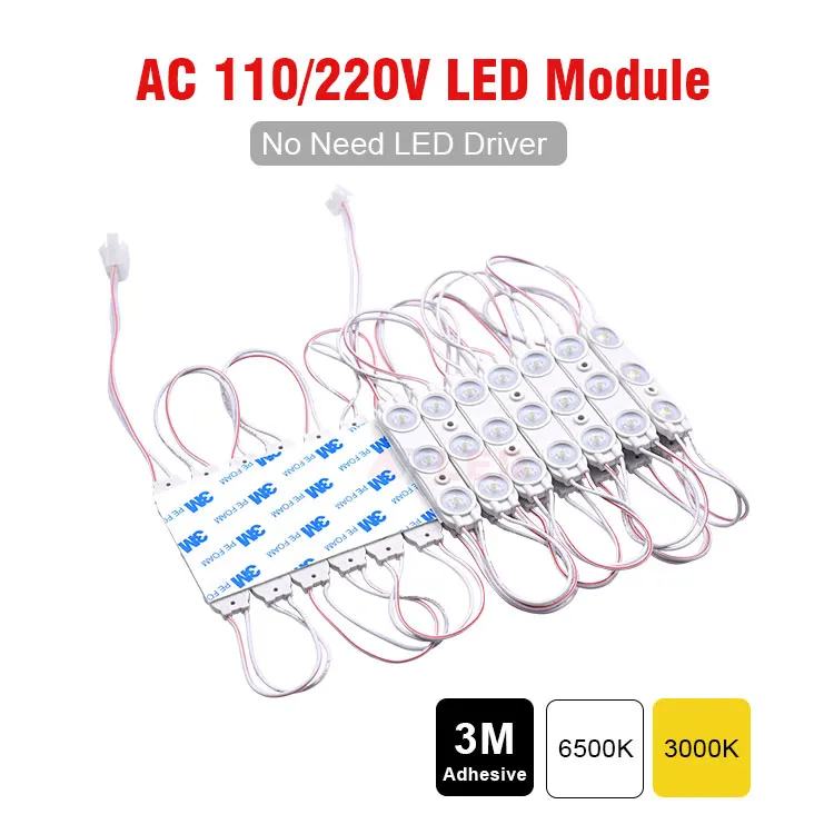 AC 110 В/AC 220 В Входной светодиодный модуль Впрыска лампы SMD 2835 3 LED 2 Вт IP65 водонепроницаемый знака