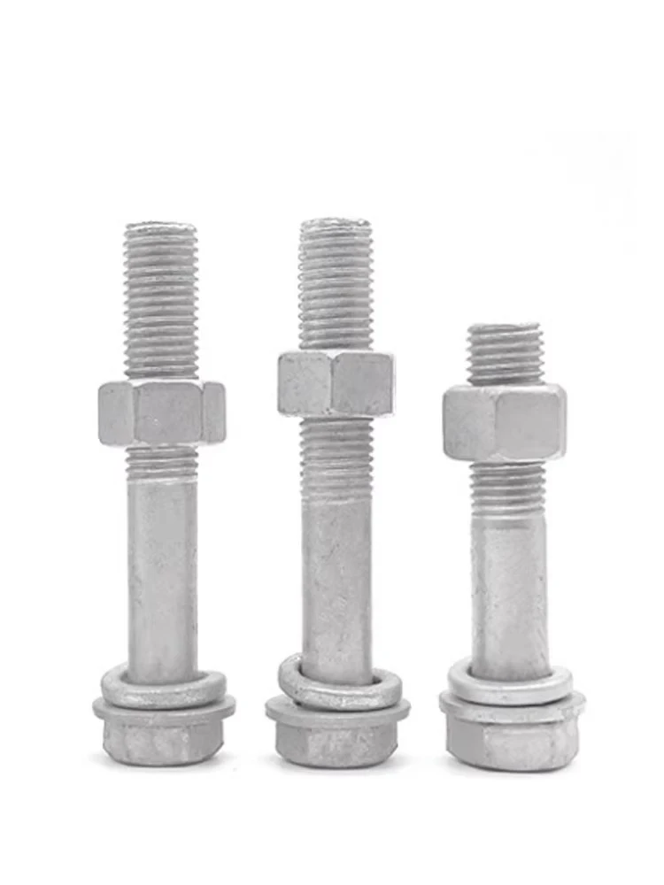 ANSI/ASME B18.2.1 1/2 3/8 5/8 M8-M36 Hot Dip Galvanized Hex Bolt And Nut Carbon Steel Coarse Thread