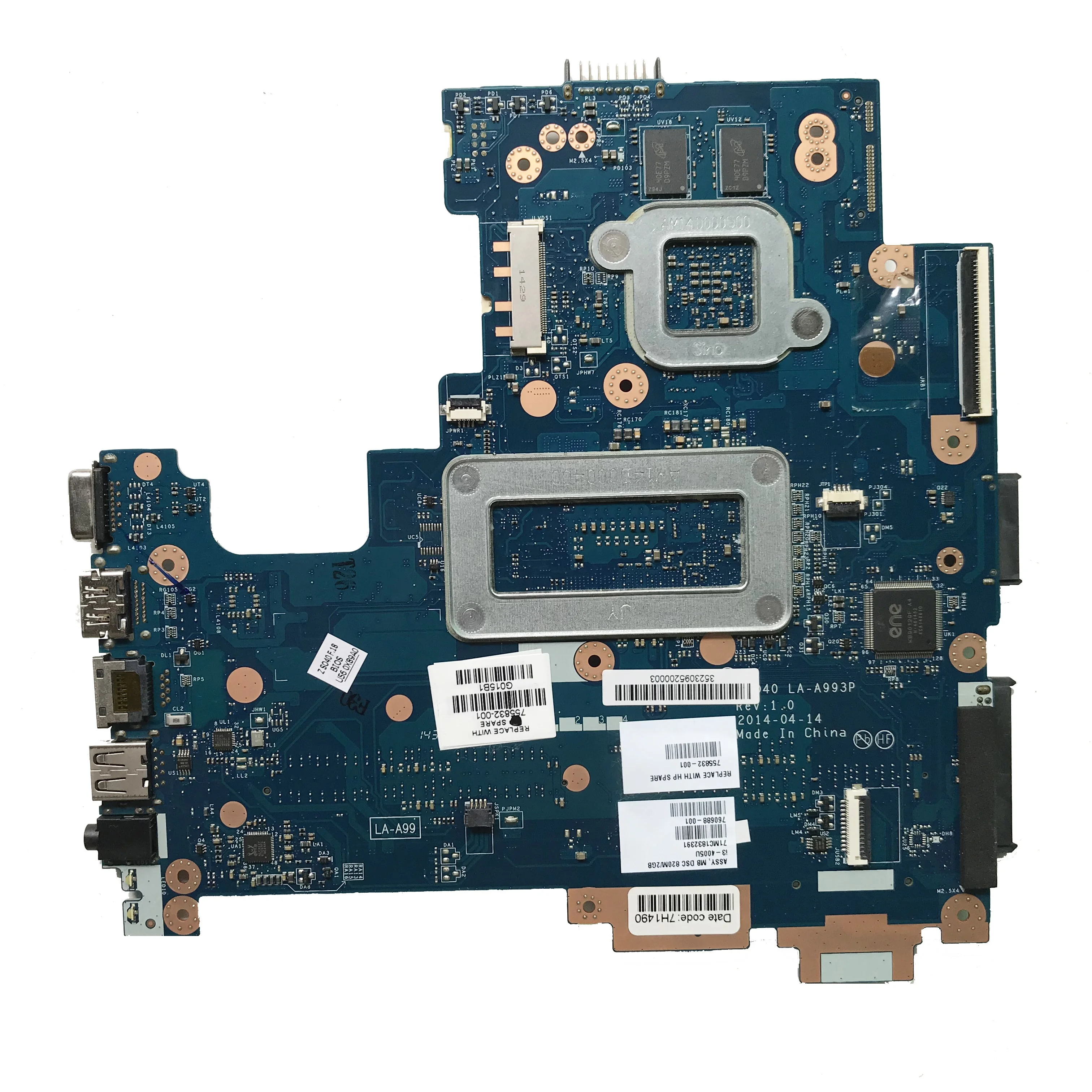 For HP 14-R 240 G3 246 G3 Series Laptop Motherboard With SR1EK i3-4005u CPU 820M 2G GPU ZSO40 LA-A993P 755832-001 100% Tested