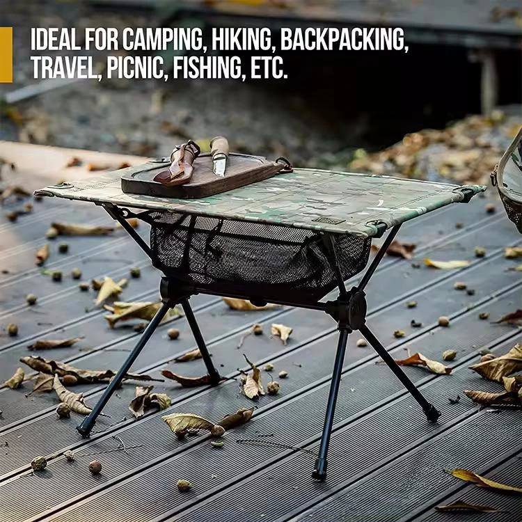 Portable Lightweight Aluminum Camping Table Compact Foldable Outdoor Backpacking Table with Beach Tent Side Feature