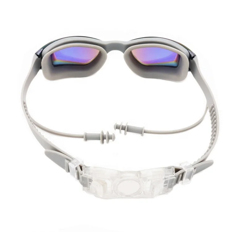 Best Electroplate Rainbow Plating  UV Protection Lens Adult Swimming pool Swim Goggles with surf ear plugs
