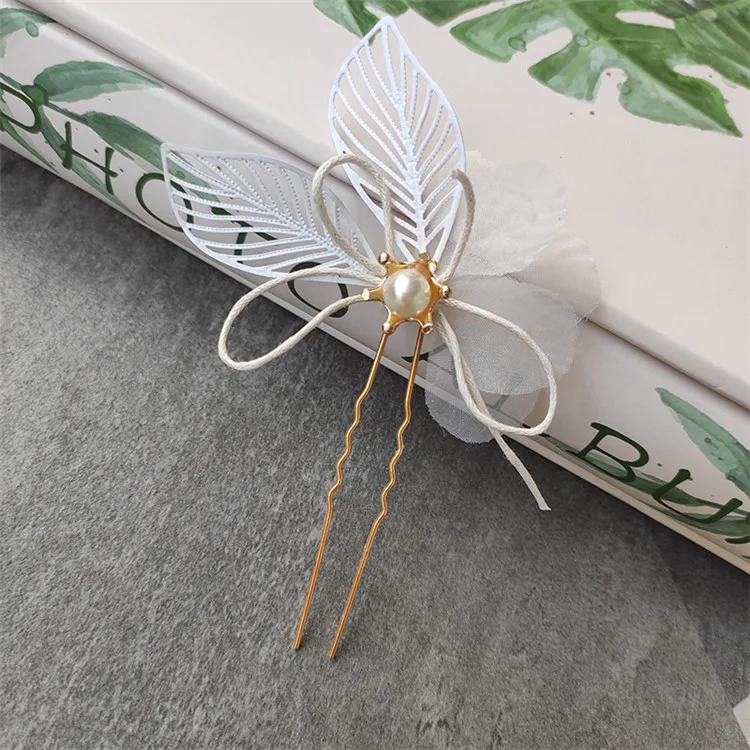 
bridal hair accessories bride tiara embellished leaf hairpin hair pin set wedding dress edge clip hair accessories 