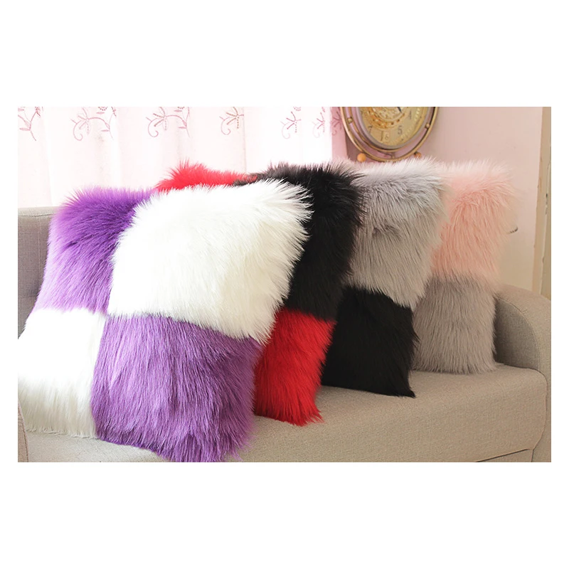 Fashion mongolian lamb pillow home chair fur throw pillows