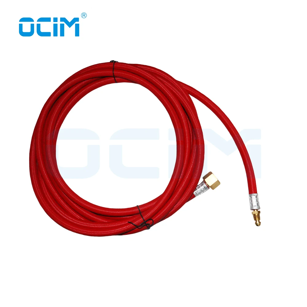 Tig Welding Cable Red Soft Hose 4M Front Connector 3/8-24 Tail Joint M16*1.5 For WP9 WP17 Torch Head