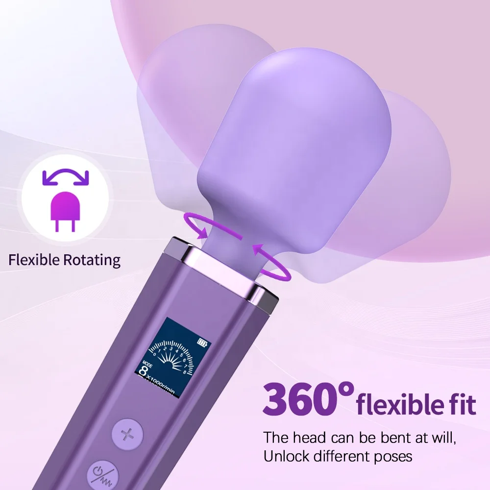 ZWFUN Vibrator Wand Sex Toy Massager Wand Vibrator with Display Adult Sex Toy 8 Patterns & 8 Speeds Clit Stimulator Vibrator