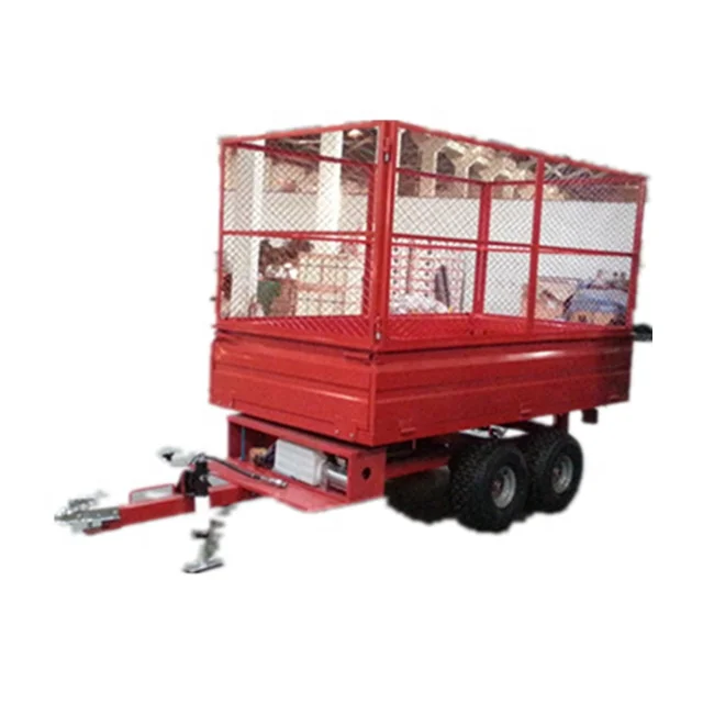 hydraulic tractor tipping trailer with lift, Tipping Trailer with powder unit for avt & Tractor