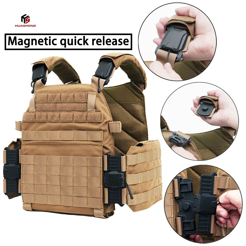 1000D Nylon High Strength Magnet Quick Release Buckle Plate Carrier MOLLE System Combat Tactical Vest