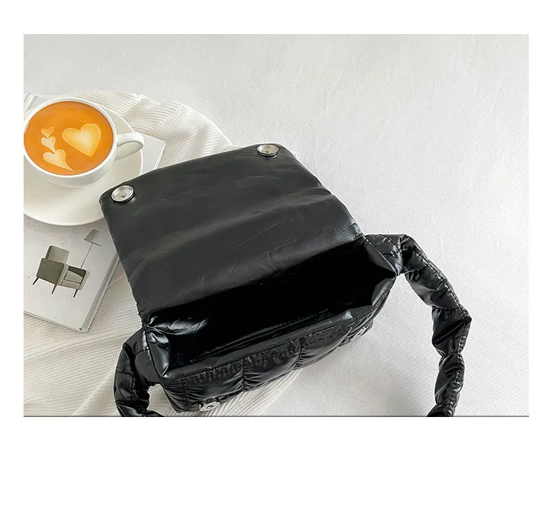 Best selling  fashion small down jacket square pack winter messenger bag for  women