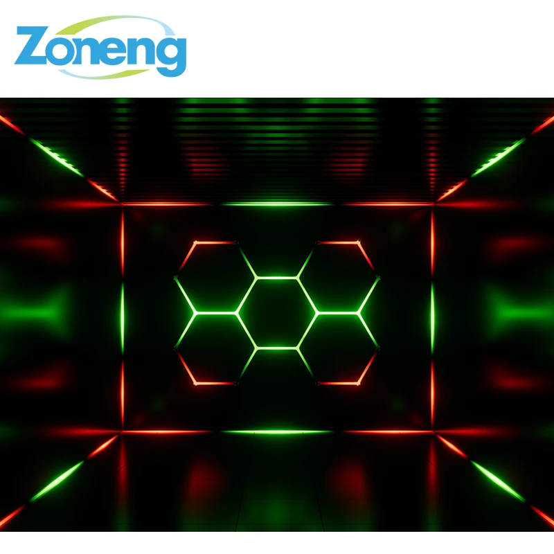 High-end Hexagonal Rgb Ceiling Lights Bar Gym KTV Rgb Led Hexagon Lights Aluminium Led Tube Rgb