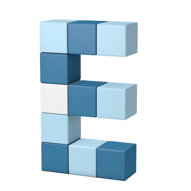 Yocolor factory PU leather Kids indoor soft play magnet blocks cube alphabets numbers  soft play area playground for kids