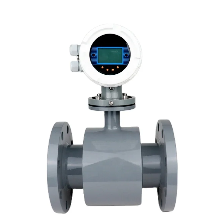 Flange thread clamp battery power electromagnetic flowmeter 4-20mA Output magnetic IP65  Flowmeter digital acid rs485 flowmeter