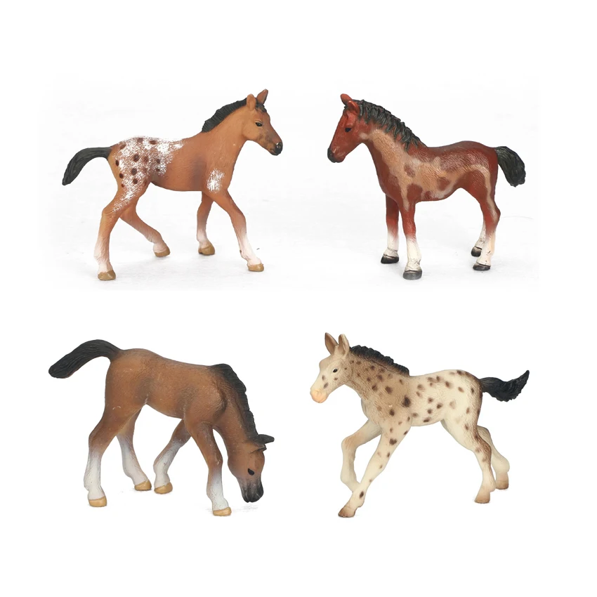 High quality farm animal model toy plastic horse figurines set
