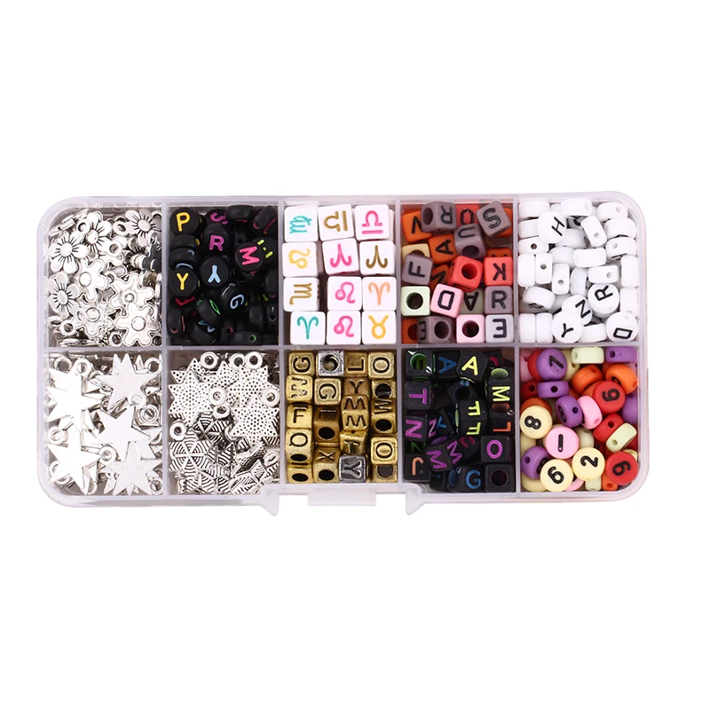 Wholesales Mixed Packing DIY Alphabet Beads Acrylic Cube Letters Beads for Bracelet Making DIY Set Kit