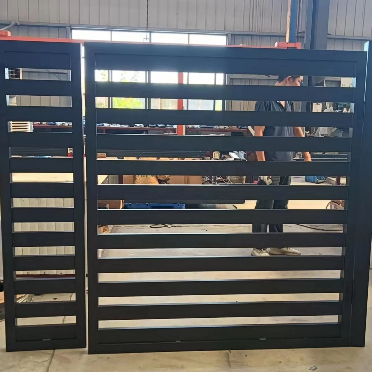 factory price modern design automatic manual aluminum stainless steel swing fence gate electric door with smart system lock